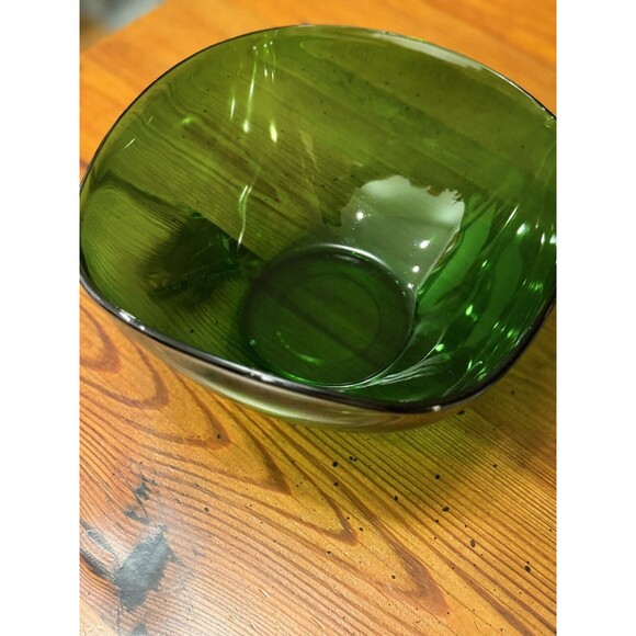 Vintage Vereco France ~Emerald Green Glass Serving/Salad Bowl ~Tempered Glass - Picture 10 of 10